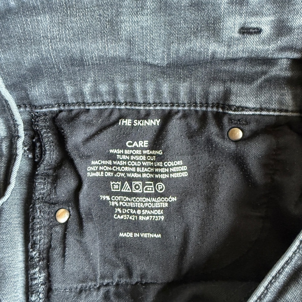Ann Taylor The Skinny Jeans Faded Black‎ High Rise Triple Button Stretch 8T Tall - Picture 6 of 6